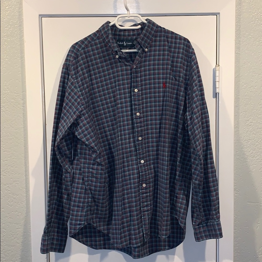 Men’s Ralph Lauren Blue/Red/White Plaid Shirt